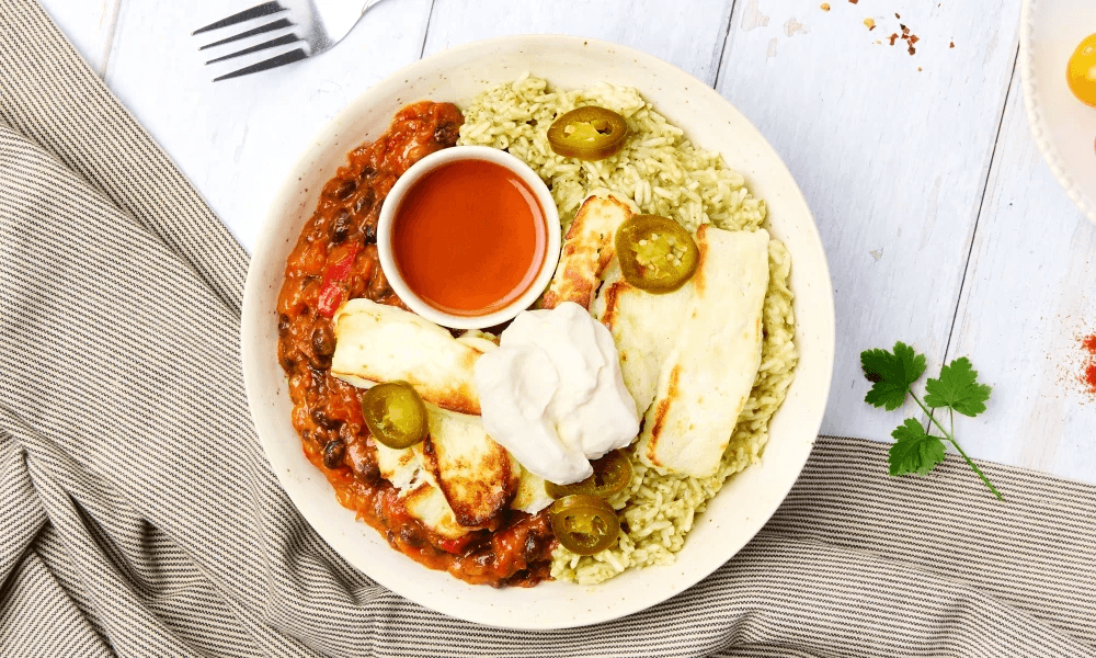 Naked Burrito Bowl with Grilled Halloumi
