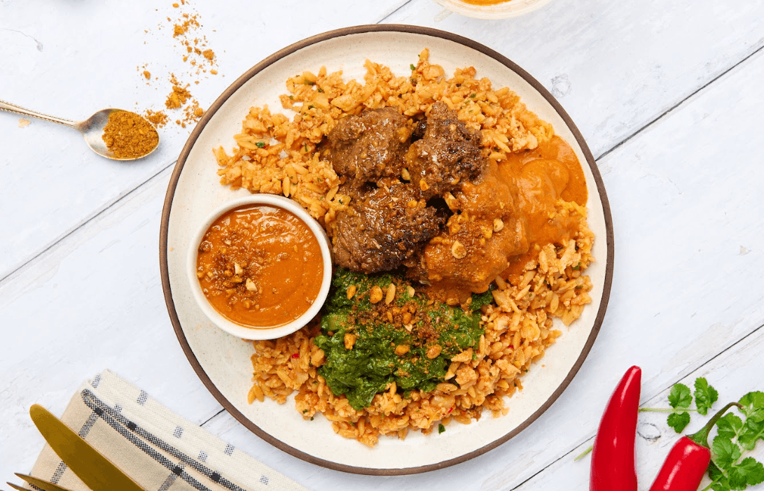 Prep Kitchen's Anthony Joshua-inspired Suya Beef with Jollof Rice